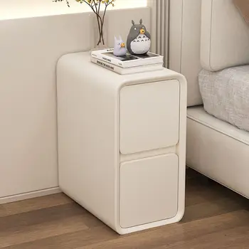 Comodino Camera da letto di fascia alta Portaoggetti Semplice e moderno Stretto in legno massello Leggero Armadietto di lusso Mini armadietto laterale Mobili per la casa 1