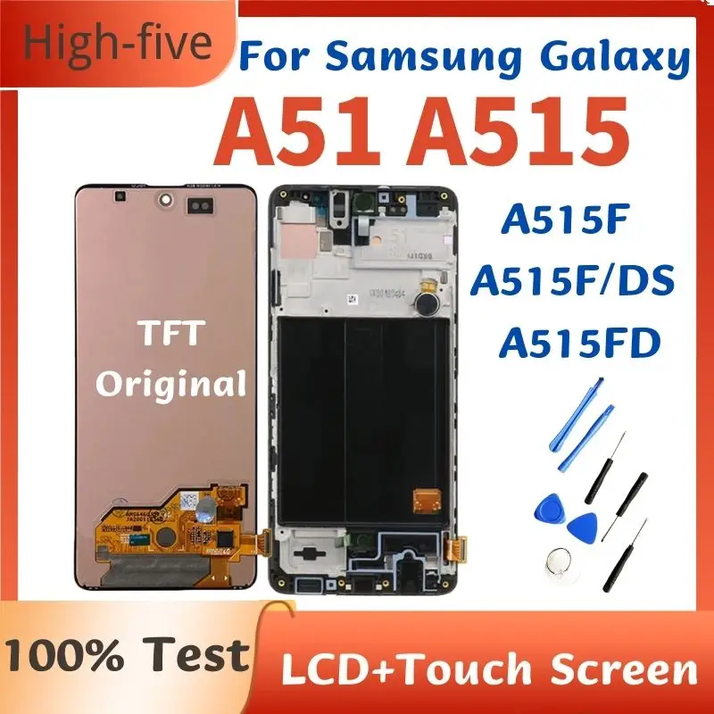 

6.5" Super AMOLED For Samsung Galaxy A51 LCD A515 A515F A515F/DS A515FD LCD Display Touch Screen Digitizer Assembly With Frame
