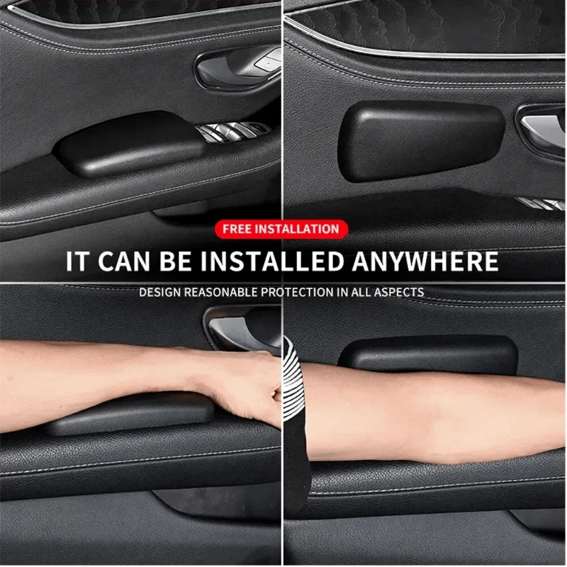 Car Faux Leather Knee Pad Car Interior Pillow Comfortable Leg Knee Cushion Memory Foam Universal Thigh Support 6.89X2.95inch