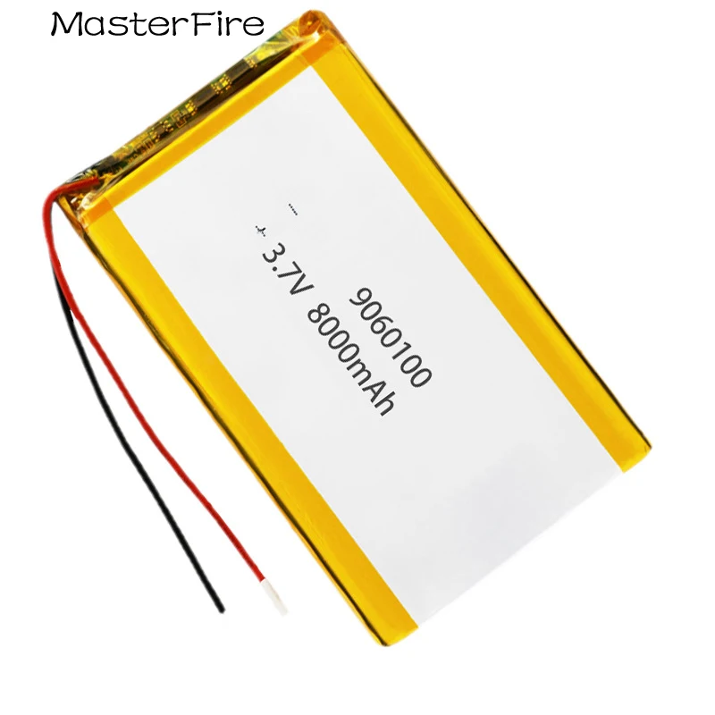 

8 шт., литий-полимерные аккумуляторные батарейки 9060100, 3,7 в, 8000 мА · ч