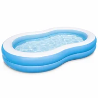 Piscine familiale gonflable 262x157x46 cm, vinyle haute résistance, piscine hors sol pour adultes, plaisir estival en plein air avec valve de vidange rapide 7