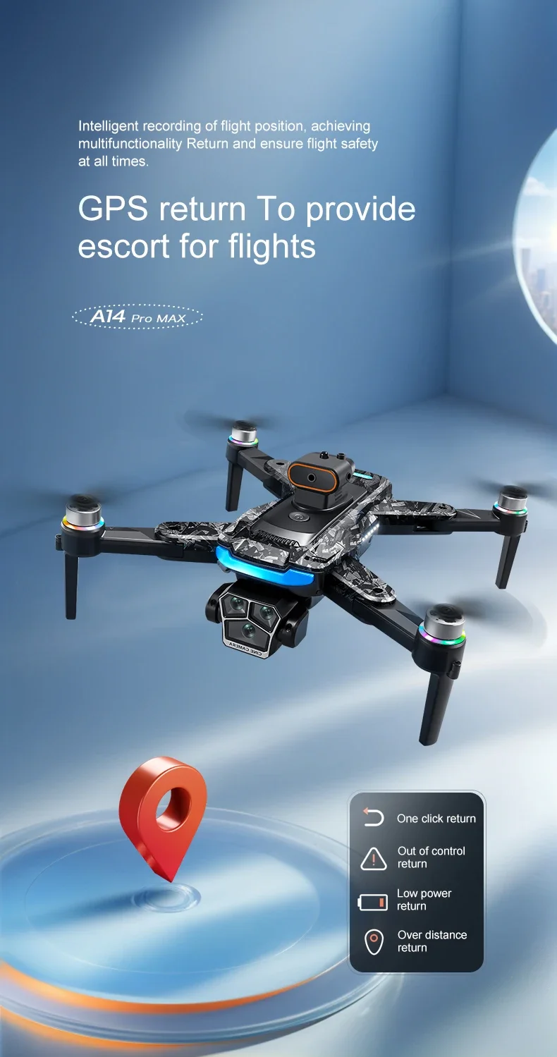 Xiaomi A14 Pro max GPS Brushless 8K Triple Camera HD Optical Flow Intelligent Ob