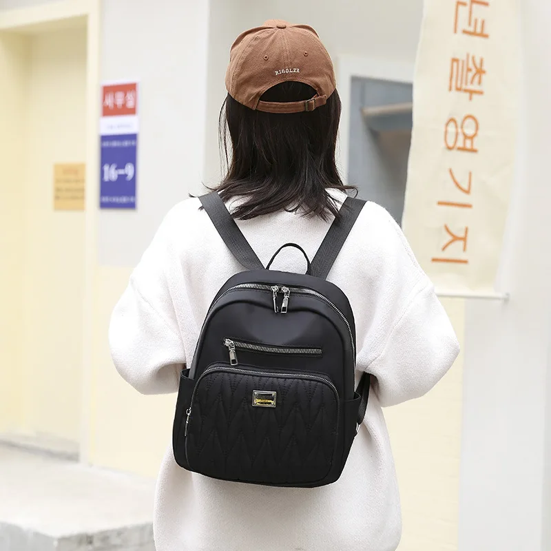 New 2024 Leisure Korean Edition Women's Oxford Backpack Fashionable and Minimalist Urban Commuter Travel Backpack