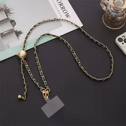 Adjustable Crossbody Phone Case with PU Leather Chain and Long Neck Strap (Green)