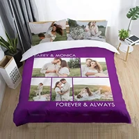 Conception personnalisée Photo Logo housse de couette ensemble garçons adultes enfants cadeau personnalisé bricolage parure de lit Queen King Size personnalisé Bet ensemble 3