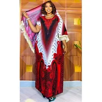 Robe longue musulmane pour femmes africaines, grande robe, impression de rendu, forage à chaud, artisanat, grande taille, foulard, nouvelle collection 2026 1