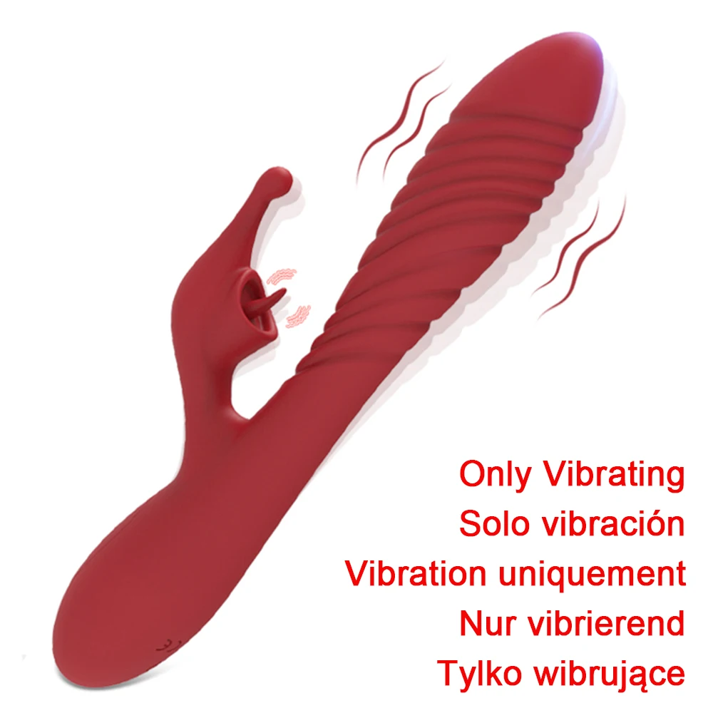 Thrusting Rabbit Vibrator for Women Go and Come G-Spot Dildo Vibrator Clitoris Stimulator Female Masturbation Sex Toy for Women