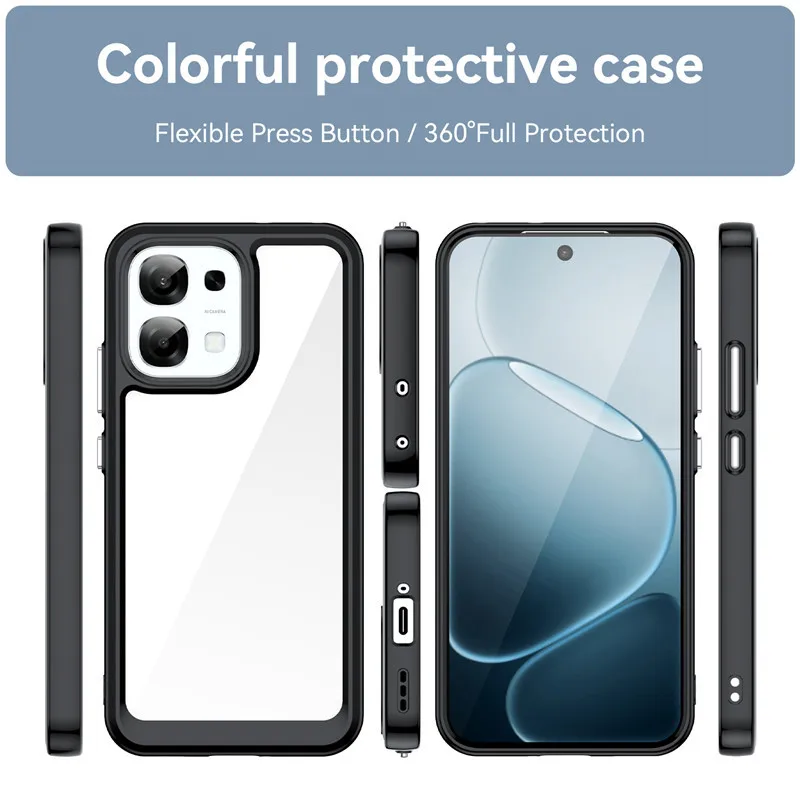 Colorful Soft Edge Silicone Transparent Bumper Case