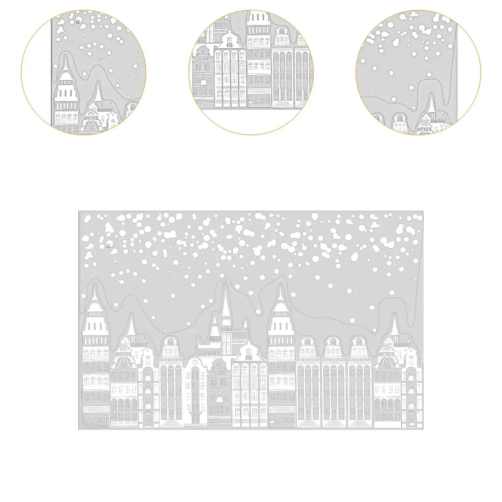 Christmas White Village Window Cling,Street Scene Window Cling Home Office Glass Sticker Decal Static Cling for Ornament Cafe