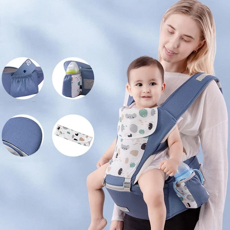 

2022 New Ergonomic Baby Carrier Infant Baby Hipseat Carrier 3 In 1 Front Facing Ergonomic Kangaroo Baby Wrap Sling 0-48 Month