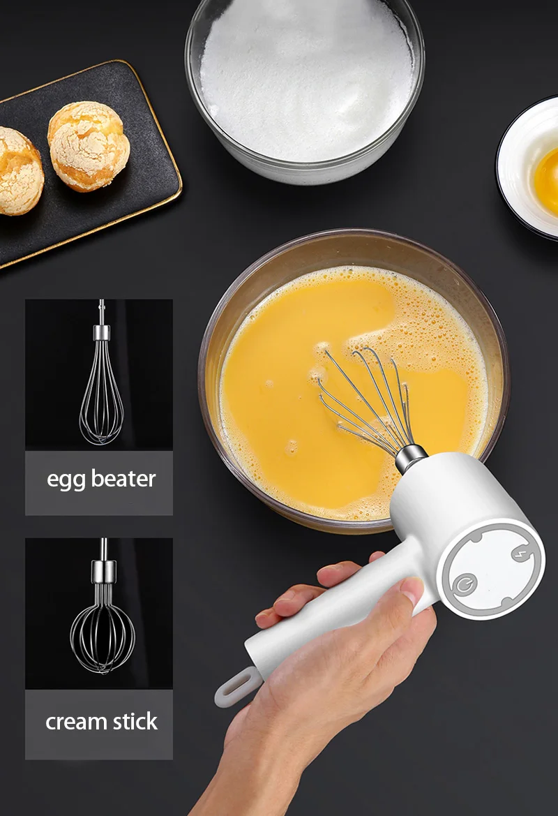 Sbattitore a mano frullatore elettrico senza fili frullino per alimenti  multiuso portatile per mescolare le uova panna da montare tritare l'aglio -  AliExpress