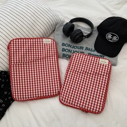 Versatile Tablet and Laptop Protective Sleeve with Pocket for 13-14inch (1PC Red plaid)