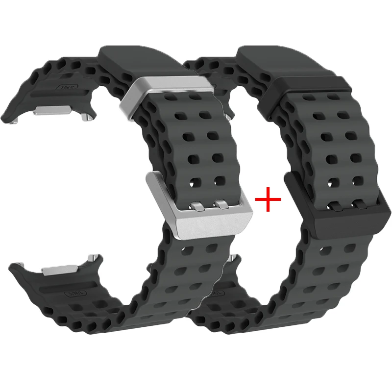 Dual Pack Sports Silicone Marine Band Strap - Premium Accessories