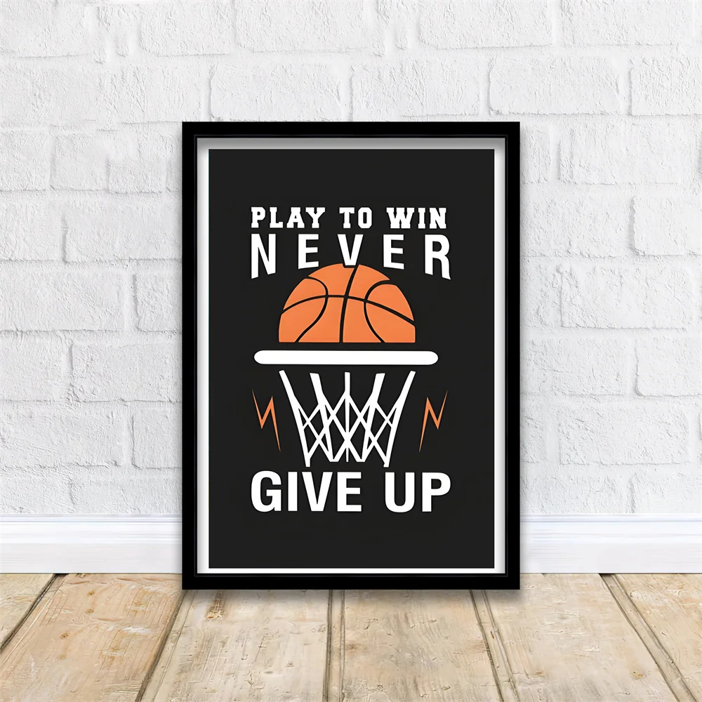 Basketball-Themed Retro Decor with Inspirational Quotes for Home and Sports Fields