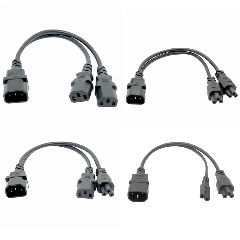 Tomada Masculina do Iec 320 C14 a 2xc13 c5 c7 c8 C13 tipo Fêmea y Cabo de Alimentação do Divisor C14 a Maneiras Cabo Adaptador de Alimentação C13 250v 10acable