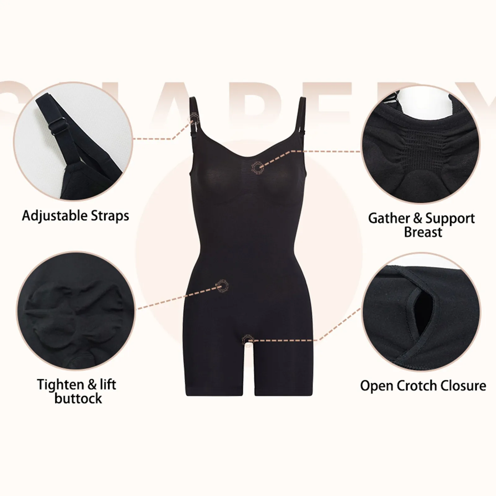 Ladies Enhanced Version Of U Shaped Body Shaping Corset Compression Seamless Support Vest Female Postpartum Body Shaping