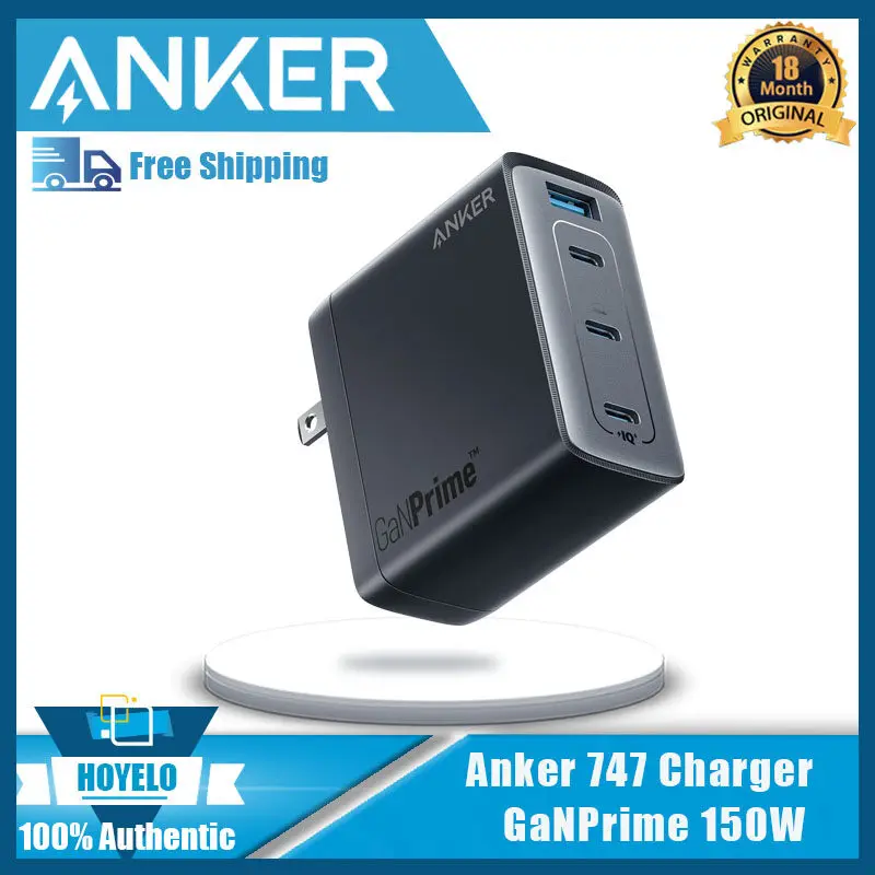 Anker USB C 충전기, GaN 프라임, 747 150W, PPS 4 포트 고속 컴..