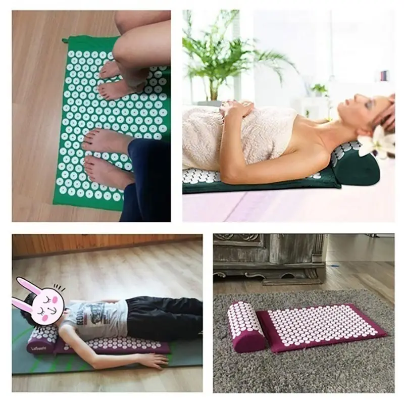 Massage Mat Acupressure Mat Yoga Lotus Spike Relieve Back Body Pain Spike Applicator Yoga Bag Pranamat