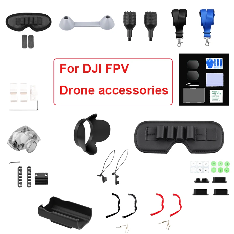 Per Dji Fpv Tracolla Cordino Giunto Cardanico Paraurti Pollice Bilanciere Portabatterie Per Dji Fpv Occhiali V2 Protezione Dell'Obiettivo Pellicola An