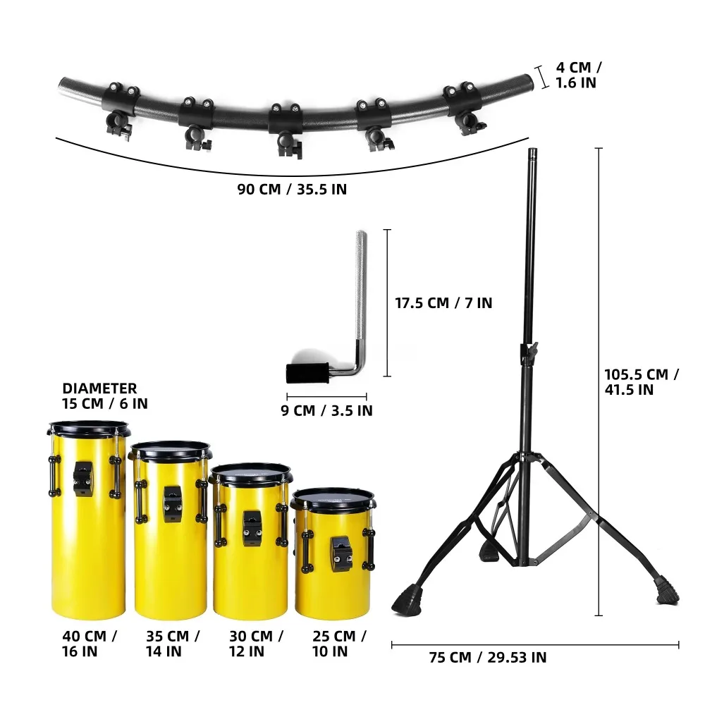 Rocket Four Tom Octoban Drum Set Drum shells and tones of