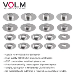 Subframe LOCKUP ALIGNMENT KIT Rigid Collar Bushing set For VW Golf 7 Passat Audi S3 SEAT Leon Skoda Octavia Aluminum MQB