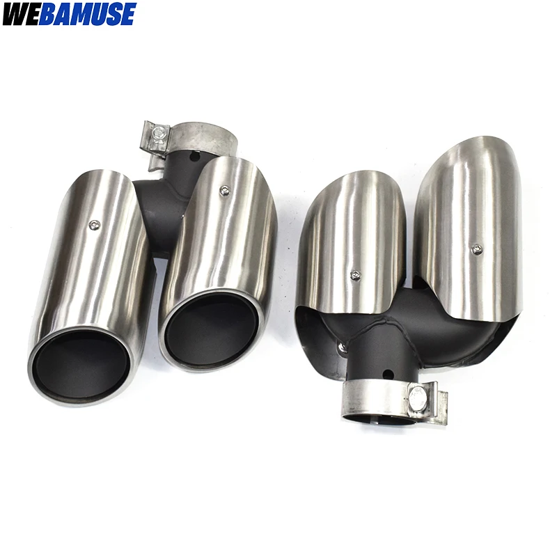 1 Pair Dual Outlet Tailpipes For Porsche Macan 2014 to Muffler Tip Tailpipes Replacement Exhaust System Nozzles
