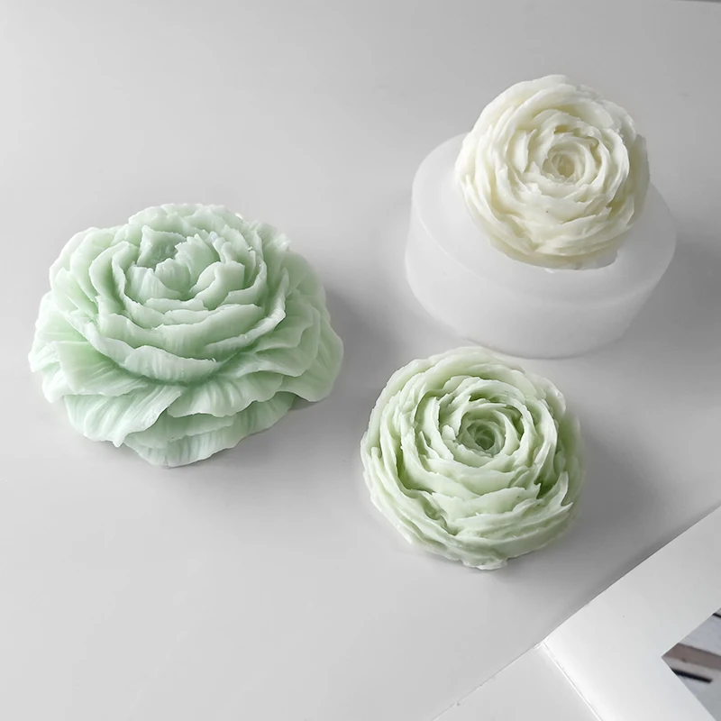 Peony Flower Scented Candle  Peony Flower Candle Mold - 3d Flower Candle  Mould - Aliexpress