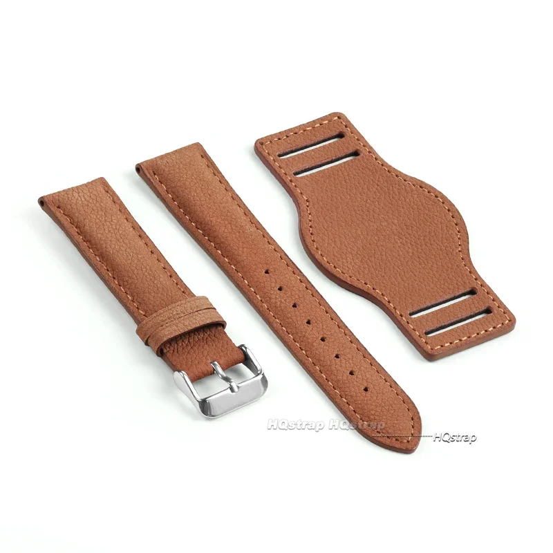 Vintage-Style Genuine Leather Watch Strap Bracelet