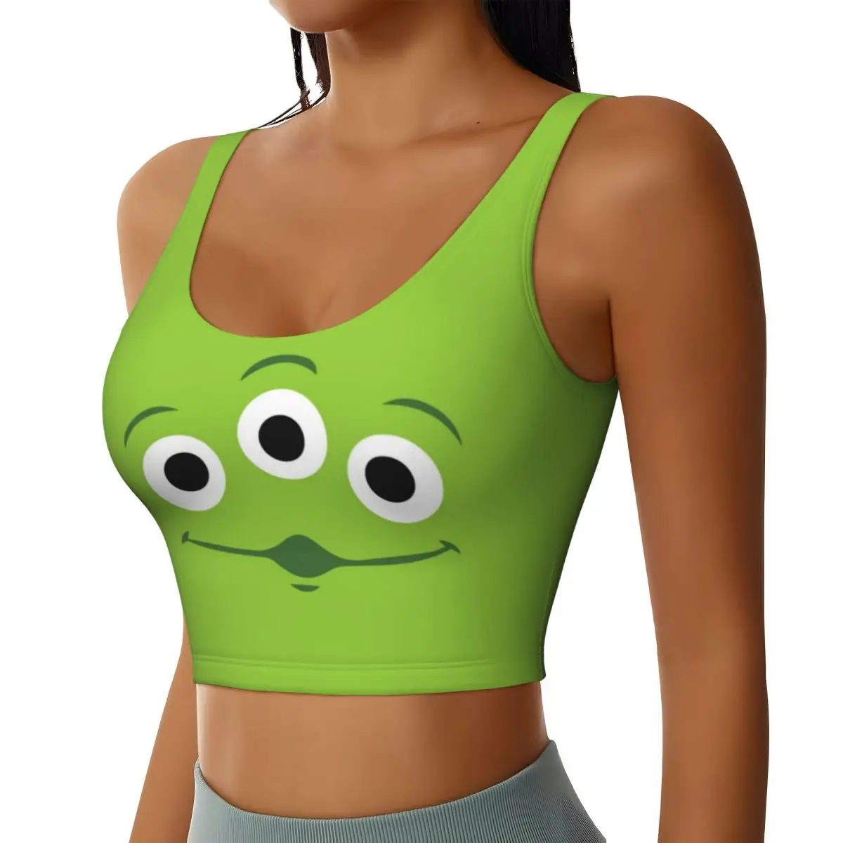 Toy Story Aliens Cartoon Sports Bra Women's High Impact Workout Yoga Crop Top