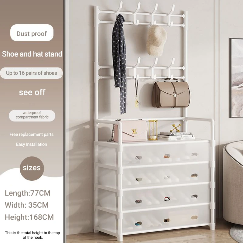 방진 다기능 보관 캐비닛 신발, 다기능 가정용 간단한 신발거치대 걸이 옷 랙 