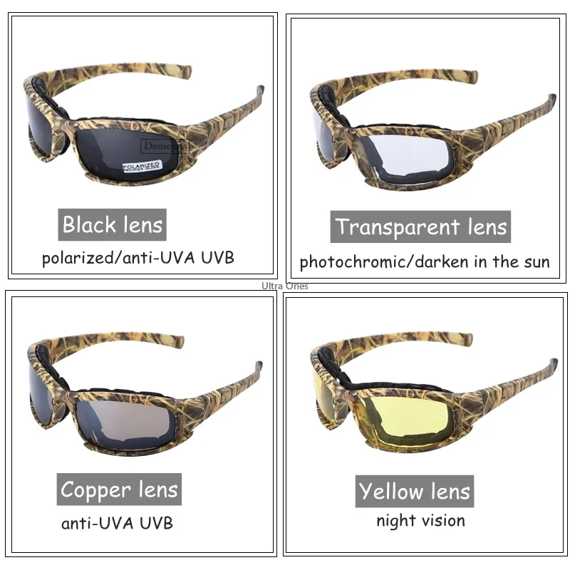 Polarized Tactical Glasses Outdoor Soport Sunglasses for Men Shooting Goggles Hiking Eyewear UV400
