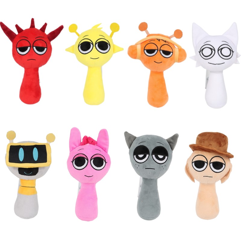 25CM Horror Game Sprunki Plush Cartoon Soft Stuffed Pillow Dolls Ornament For Kid Dolls Plush Toys Christmas Customized Gift