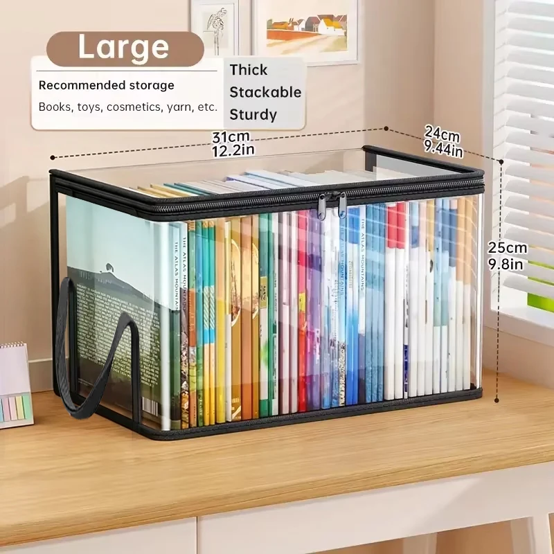 Transparent Flip-Top Storage Organizer with Viewing Window | Versatile Container for Toys, Crafts, and Supplies