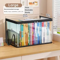 Transparent Flip - Top Storage Organizer with Viewing Window | Versatile Container for Toys, Crafts, and Supplies (Transparent Medium)