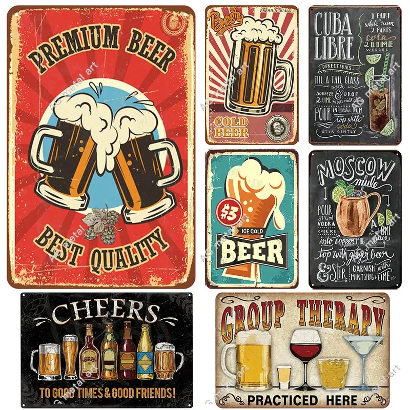 

Pub Shots Menu Beer Advertise & Cheer Slogans Retro Vintage Signs Bar Decoration Wall Decor Metal Plate Poster for Beer Fest