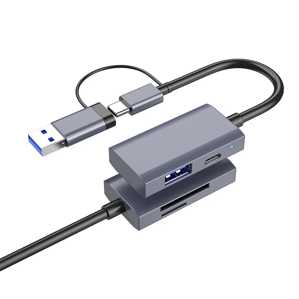 UTHAI TF24 노트북 액세서리 타입-C to USB 3.0 허브 SD TF 컴퓨터 폰 OTG 다기능 고속 카드 리더기