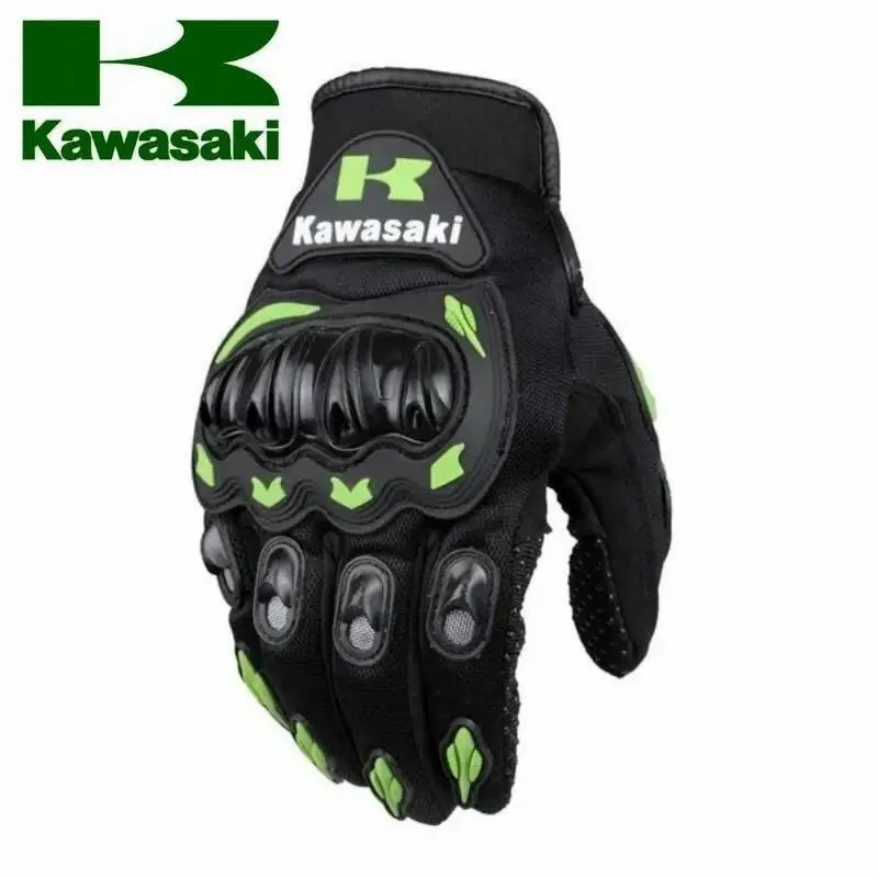 Kawasaki Full Finger Motorcycle Gloves Summer men and women fashionable breathable cycling gloves sport gloves