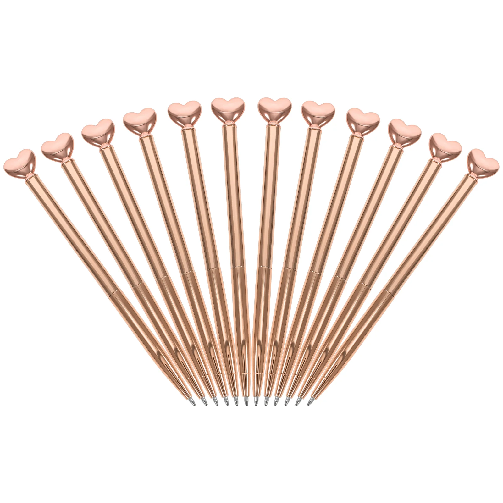 

12 Pcs Gold Pens with Point Black Writing Ballpoint Love Metal Fountain Ink Home Supplies Portable