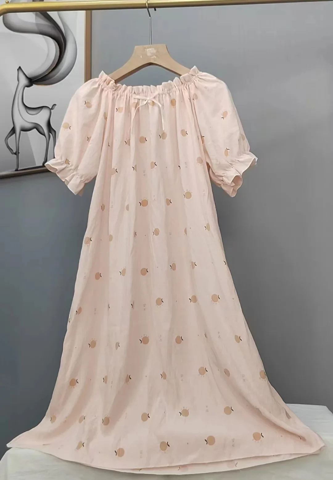 قميص نوم قطني سحابي لصيف 2025، لطيف وفضفاض، مقاس ك...