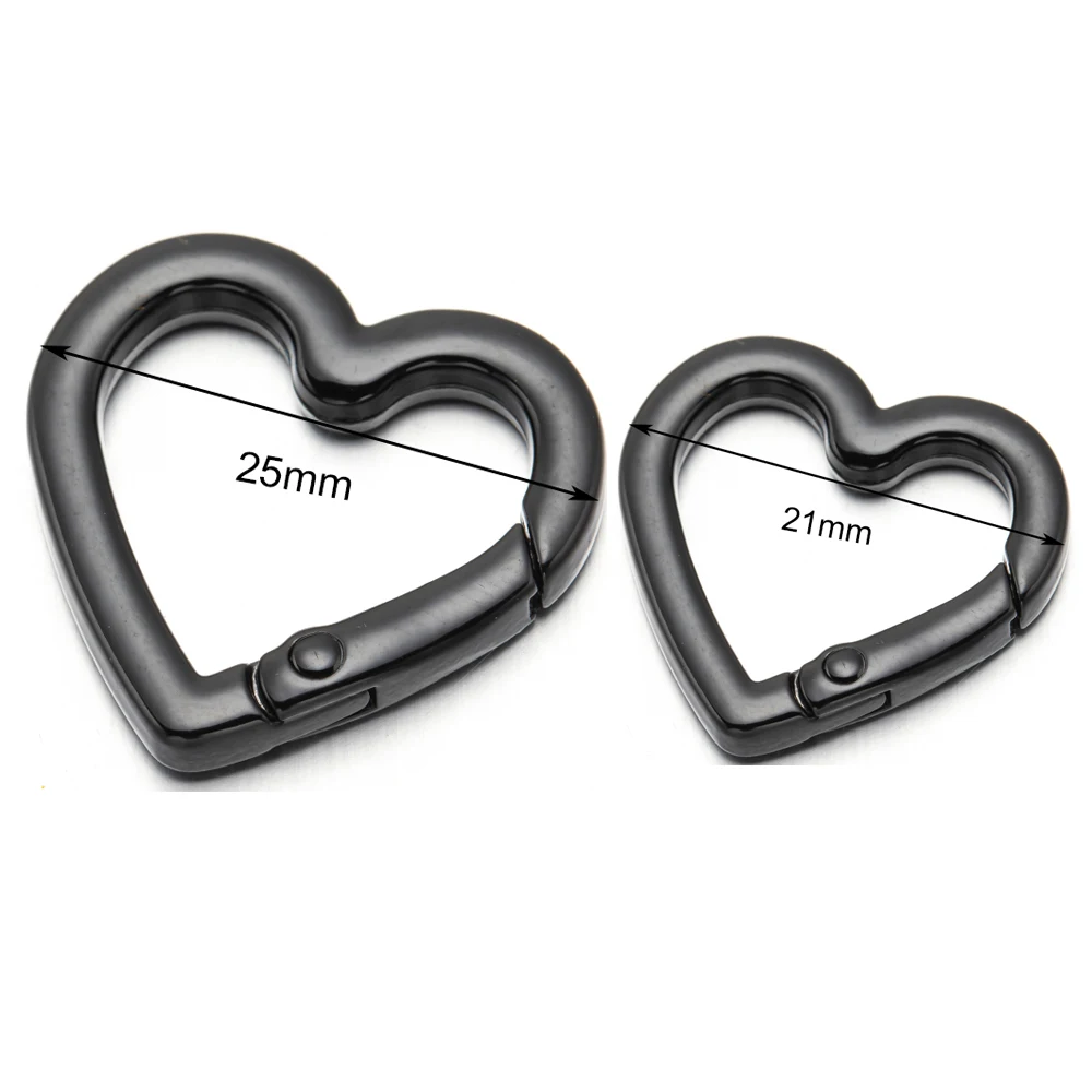 Heart Shaped Carabiner Keychain Hook Set for DIY Jewelry and Crafting