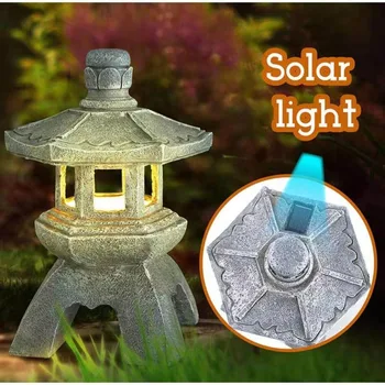 Outdoor Solar Zen Pagoda Sculpture lights 1