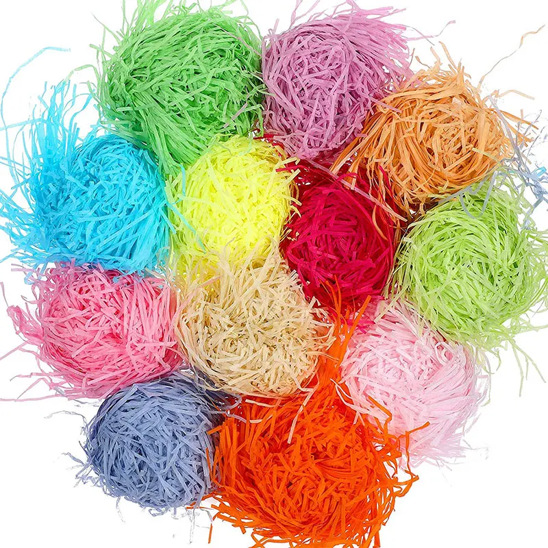 20/50g/Bag Colorful Crinkle Raffia Shredded Confetti Candy Gift Box Filling Material Festival Party Marriage Home Decoration