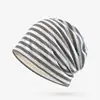 COKK Spring Summer Hats For Women Men Unisex Stripe Beanie Bonnet Femme Sunscreen Breathable Retro Baggy Cap Headwrap Headdress 6