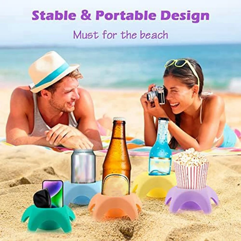 Beach Vacation Essentials Accessories Beach Cup Holders, Sand Coasters, Beach Travel Essentials For Women