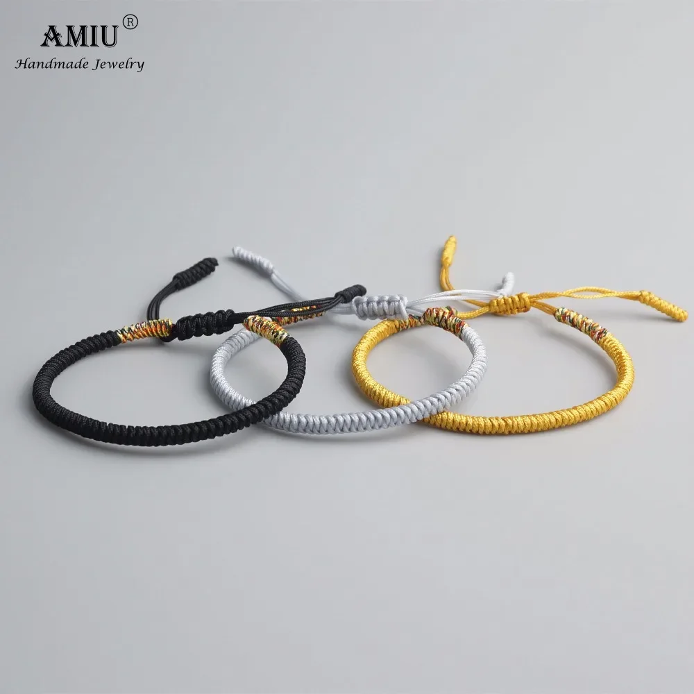 Bracelets Knots Rope Multi Color Tibetan Buddhist Lucky Charm 3PCS For Women Men rope bracelet