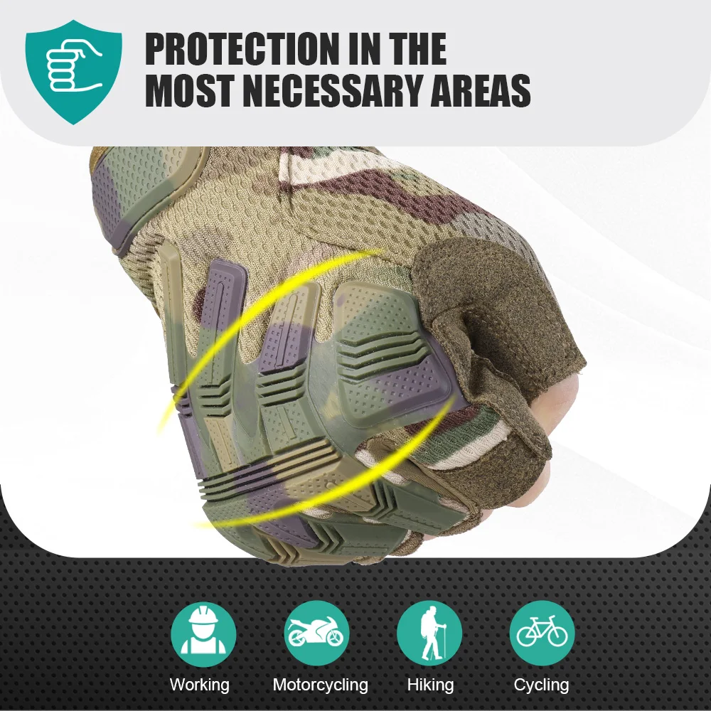 Tactical Half Finger Gloves Outdoor Sport Cycling Hunting Shooting Camping Hiking Combat Bicycle Non-slip Shock-proof Gear Men sports gloves,finger gloves,tactical gloves