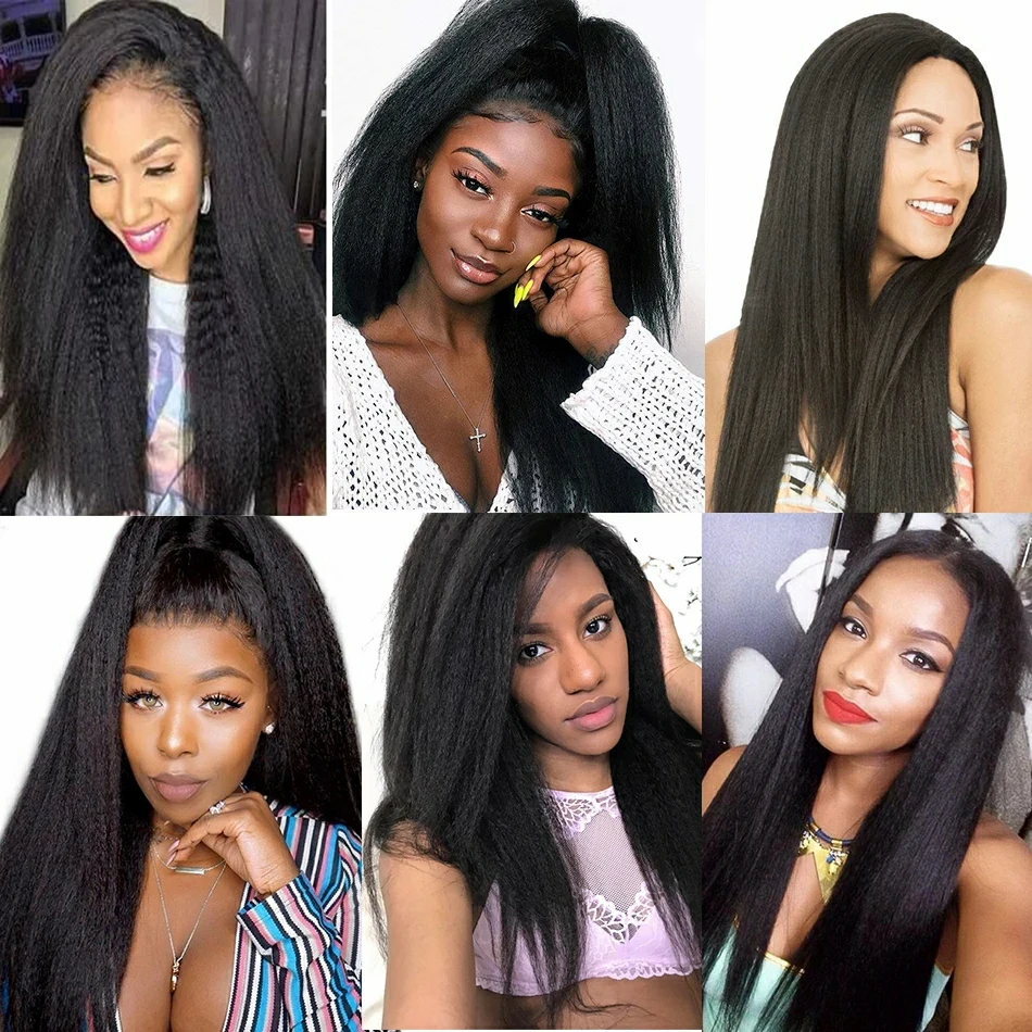 Extensiones de cabello humano virgen para mujeres negras, mechones de cabello liso brasileño, 12A, Yaki, 100%, 1/2/3/4 piezas