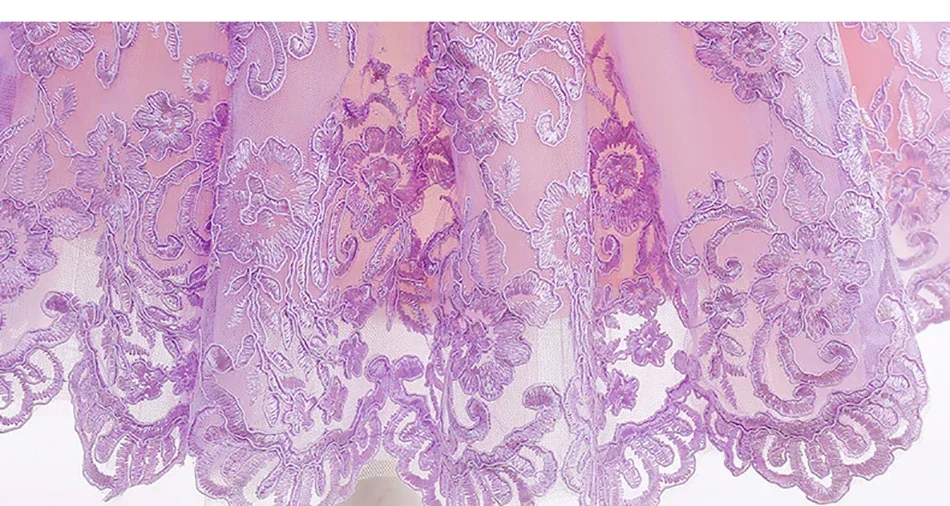 Mädchen Neue Fancy Girl Gestickte Blume Rapunzel Prinzessin Party Kleid Weihnachten Baby Mädchen Sofia Puff Sleeve Kleinkinder Ballkleider – Detail 5