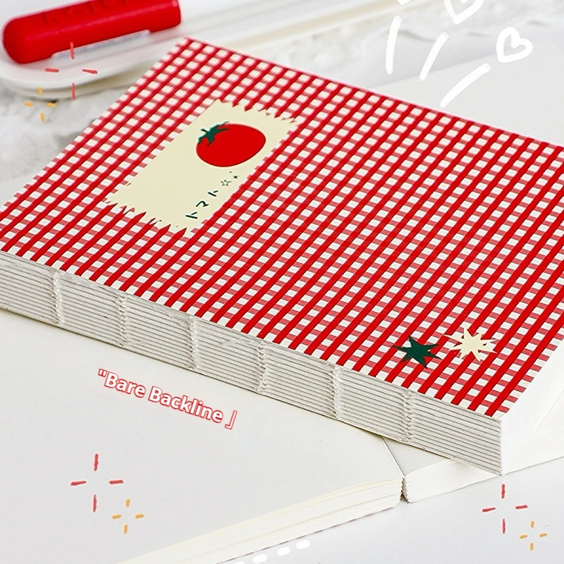 1 Korean Tomato Grid High Appearance Level Blank Notebook Minority Office Learning Ledger Diary School Supplies Planner Book 3