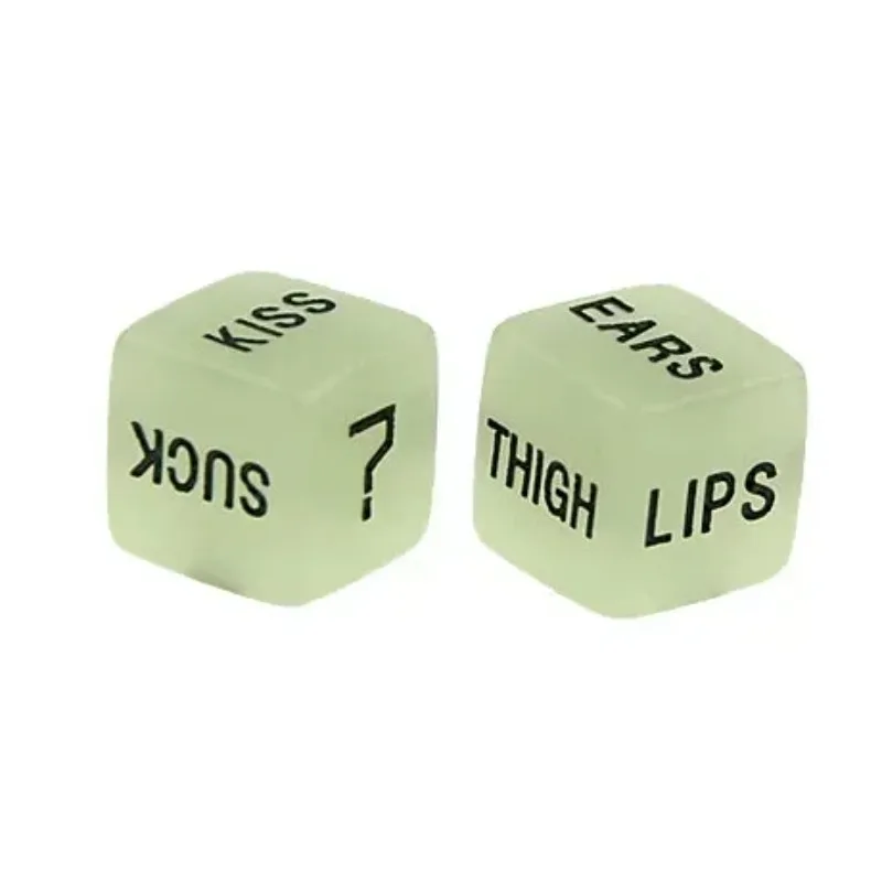 1Pair 16mm Noctilucent Lovers Couple Game Dice Engraving Fun Dice Set for Valentine's Day Wedding Anniversary Night Game game dice,dice set